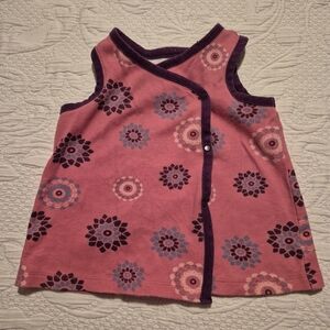 Tea Collection girls 6-12 months kimono pink and purple top GUC